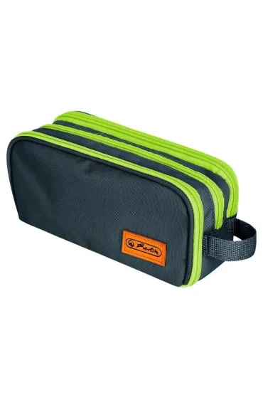 Pi�rnik kosmetyczka potr�jny neon/czarny HERLITZ
