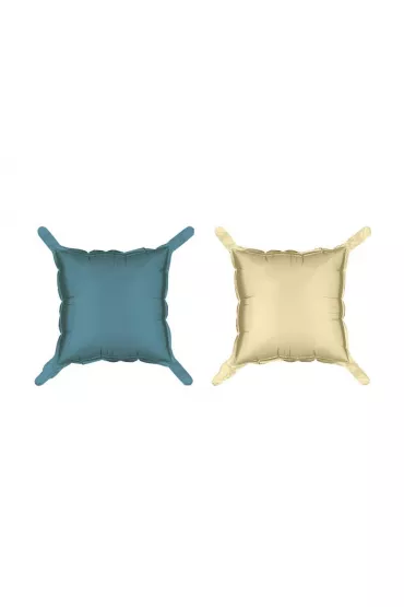 PartyDeco Balon foliowy Kwadrat be�owo-granat 35x35cm 4 szt