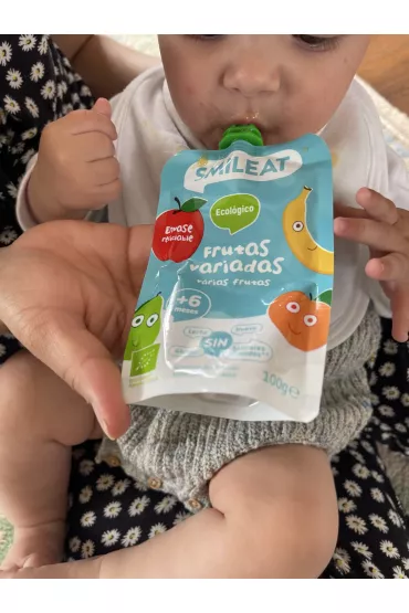Smileat Mus z ekologicznymi truskawkami i bananem po 6 miesicu Zestaw 6 x 100 g Bio