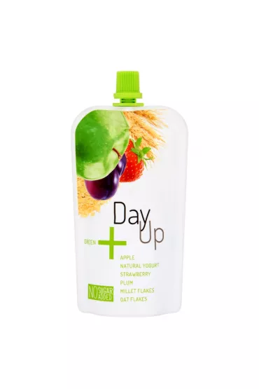 DayUp Green Puree jab�kowe z jogurtem naturalnym, truskawk�, �liwk� i p�atkami 120 g