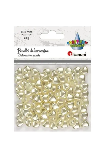 Titanum Koraliki plastikowe pere�ki serca bia�e 9x8mm 20g
