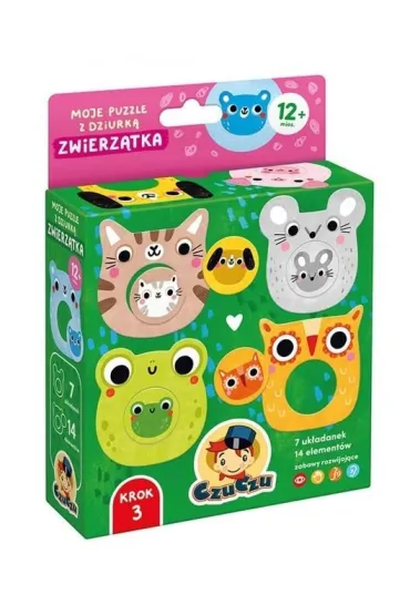 CzuCzu Moje puzzle z dziurk� Zwierz�tka 12 mies.+ Bright Junior Media
