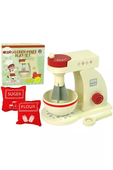 Drewniany robot kuchenny mikser z akcesoriami LeanToys