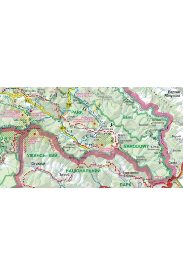 Bieszczady laminowana mapa turystyczna mini 1:200 000 minimapa