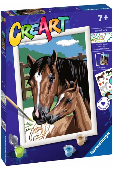 Malowanie po numerach CreArt - Ko� i kotki Ravensburger