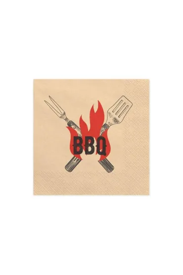 PartyDeco Serwetki BBQ, 33x33cm 20 szt
