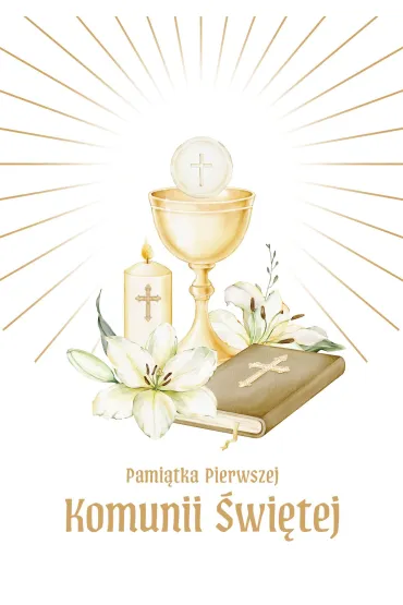 Zielona Sowa PAMIATKA KOMUNII 175X245 KIELICH ZS