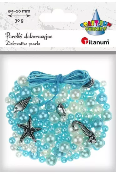 Pere�ki dekoracyjne zestaw do zrobienia bi�uterii tonacja b��kitne TITANUM CRAFT-FUN SERIES