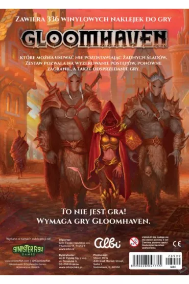 Albi Gloomhaven Stickers. Zestaw usuwalnych naklejek