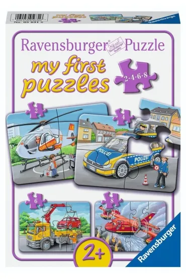 Puzzle 2/4/6/8 Emergency Vehicles Ravensburger