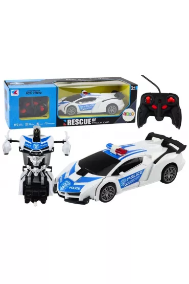 Auto-Robot R/C 2w1 transformacja Policja LeanToys