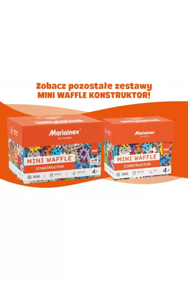 Mini Waffle Konstruktor Klocki konstrukcyjne Mini Waffle 140 element�w Konstruktor Du�y niebieski MARIOINEX 902820