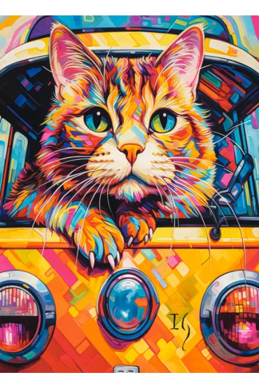 Puzzle 100 el. Cat Bus Travel Castorland
