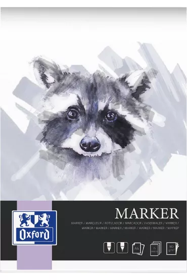 Oxford Blok artystyczny marker A4 klejony bia�y g�adka 15 kartek