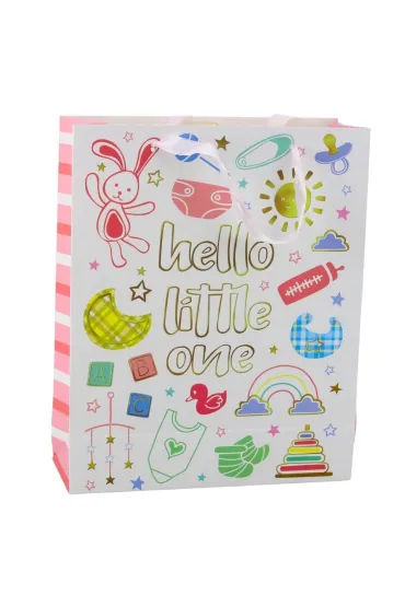 LeanToys Torba prezentowa Hello Little 32x26x10cm