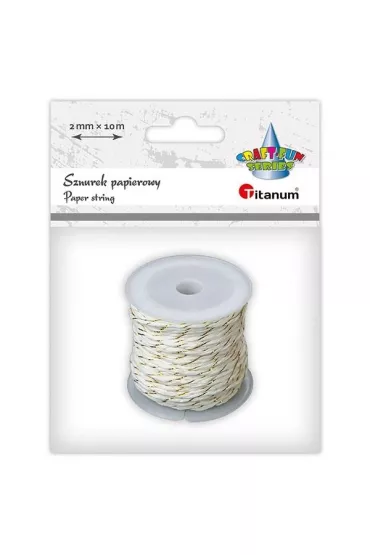 Titanum Sznurek papierowy bia�o-z�oty 2mm x 10m 10 m