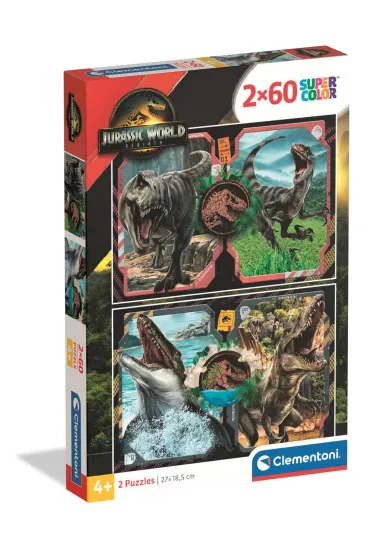 Puzzle 2x60 el. SuperColor. Jurassic World Clementoni