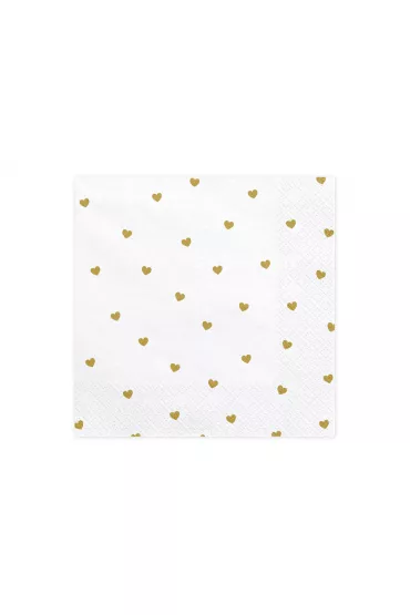 PartyDeco Serwetki Serca bia�y 33x33cm
