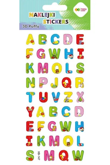 Happy Color Naklejki 3D PUFFY-Animal Letters 9.5x22 cm