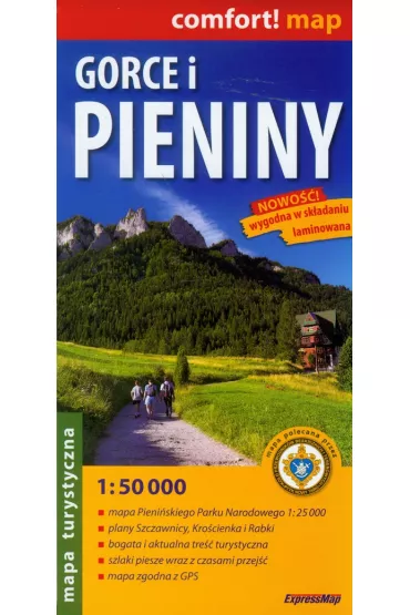 Gorce i Pieniny laminowana mapa turystyczna 1:50 000