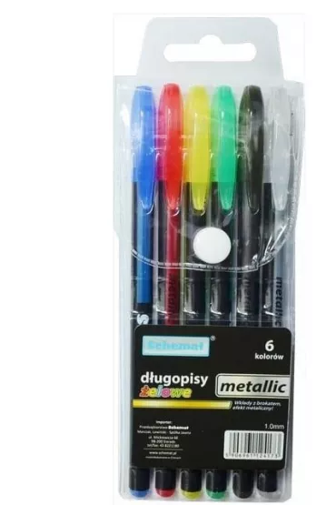Schemat D�ugopisy �elowe metaliczne 6 szt.