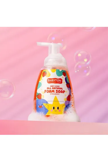 Babyton Baby&Kids Mydo w piance, Truskawkowe, bezpieczny od narodzin 350 ml
