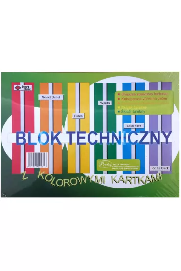 Protos Blok techniczny A4 z kolorowymi kartkami