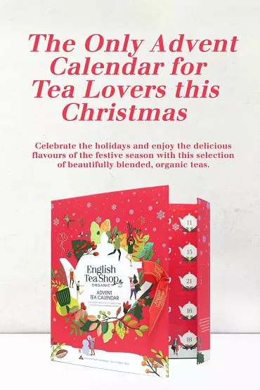 English Tea Shop Kalendarz adwentowy z herbatami ze wstk, Red Book, piramidki 25 x 2 g Bio