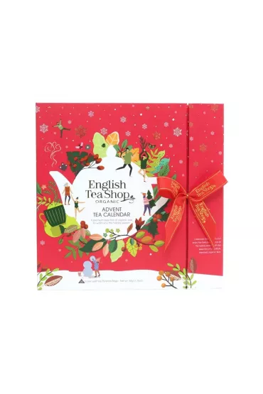 English Tea Shop Kalendarz adwentowy z herbatami ze wstk, Red Book, piramidki 25 x 2 g Bio