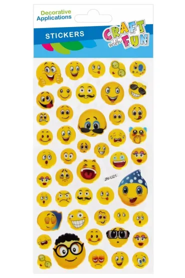 Starpak Naklejki wypuk�e Emotki CRAFT WITH FUN 567336 47 szt.