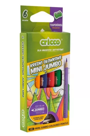 Cricco Kredki tr�jk�tne mini jumbo 6 kolor�w