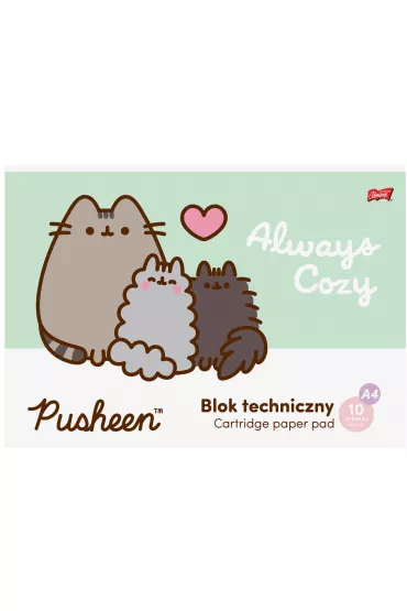 Unipap Blok techniczny bia�y A4 Pusheen 10 kartek