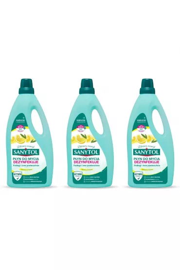 Sanytol P�yn do pod��g i innych powierzchni o zapachu cytryny Zestaw 3 x 1 l