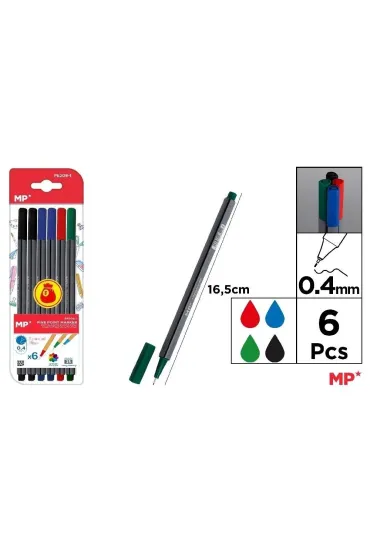 Mp Main Paper Cienkopisy 0.4mm 6 szt.