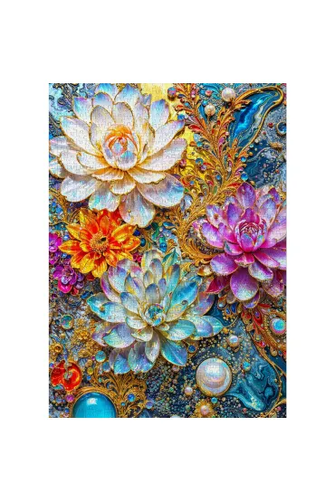 Puzzle 1000 Per�owe lilie wodne Enjoy