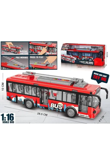 Autobus czerwony �wiat�o d�wi�ki 1:16 Madej