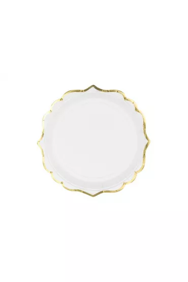 PartyDeco Talerzyki bia�e 18,5cm 6 szt.