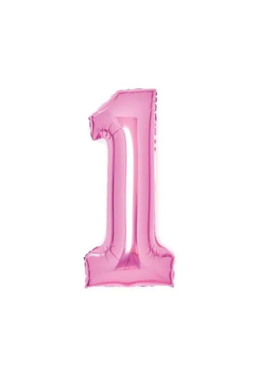 Amscan Balon foliowy cyfra 1 r�owa 35x66cm