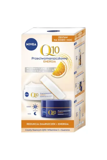 Nivea Zestaw Q10 Energy krem do twarzy na dzie + krem do twarzy na noc 2 szt.
