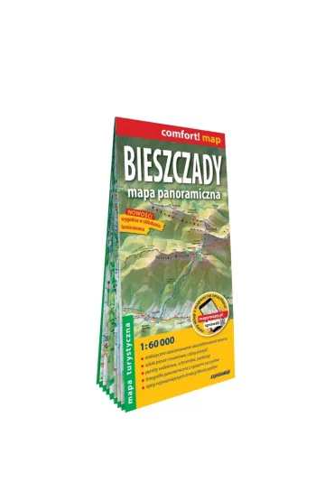 Bieszczady mapa panoramiczna mapa turystyczna 1:60 000 laminat 2024
