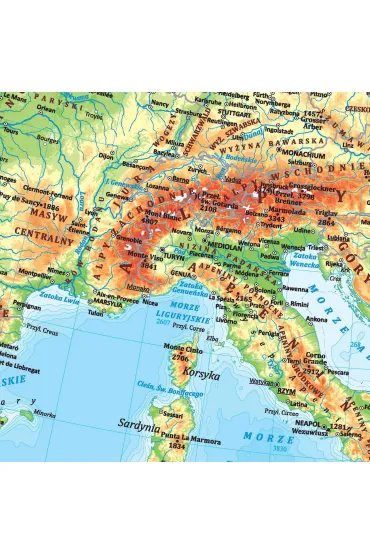 Mapa �cienna Europa polityczno fizyczna dwustronna 1:12 000 000