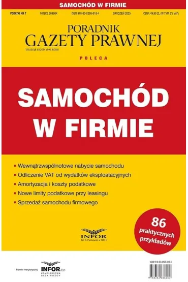 Samoch�d w firmie. Podatki 7/2025