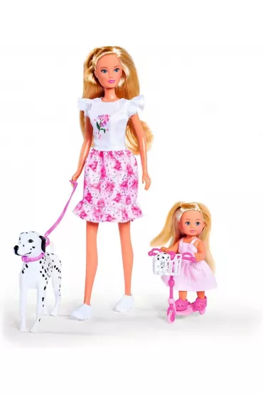 LALKA 29CM STEFFI AKC NA SPACERZE Z PSEM WB Simba