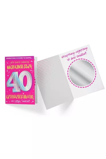 Kukartka Karnet B6 Urodziny 40 lusterko DK-923