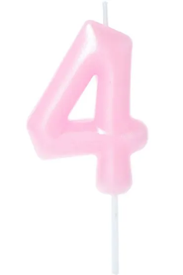 �wieczka na tort - cyferka Candy 4 r�owa 6cm