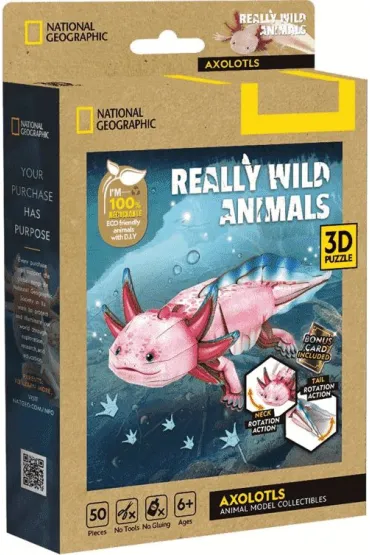 Puzzle 3D National Geographic Aksolotl 50el Cubic Fun
