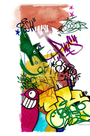 Faber-Castell Pisak akwarelowy goldfaber aqua dwustronny zestaw graffiti 6 szt.