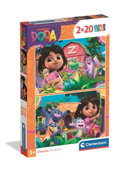 Puzzle 2x20 el. SuperColor. Dora Clementoni