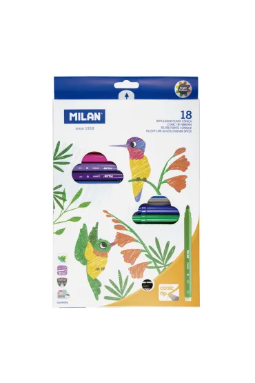 Milan Flamastry ze sto�kow� ko�c�wk� 18 szt.