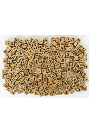 Fandy Koraliki ABC Z�ote literki 6 mm